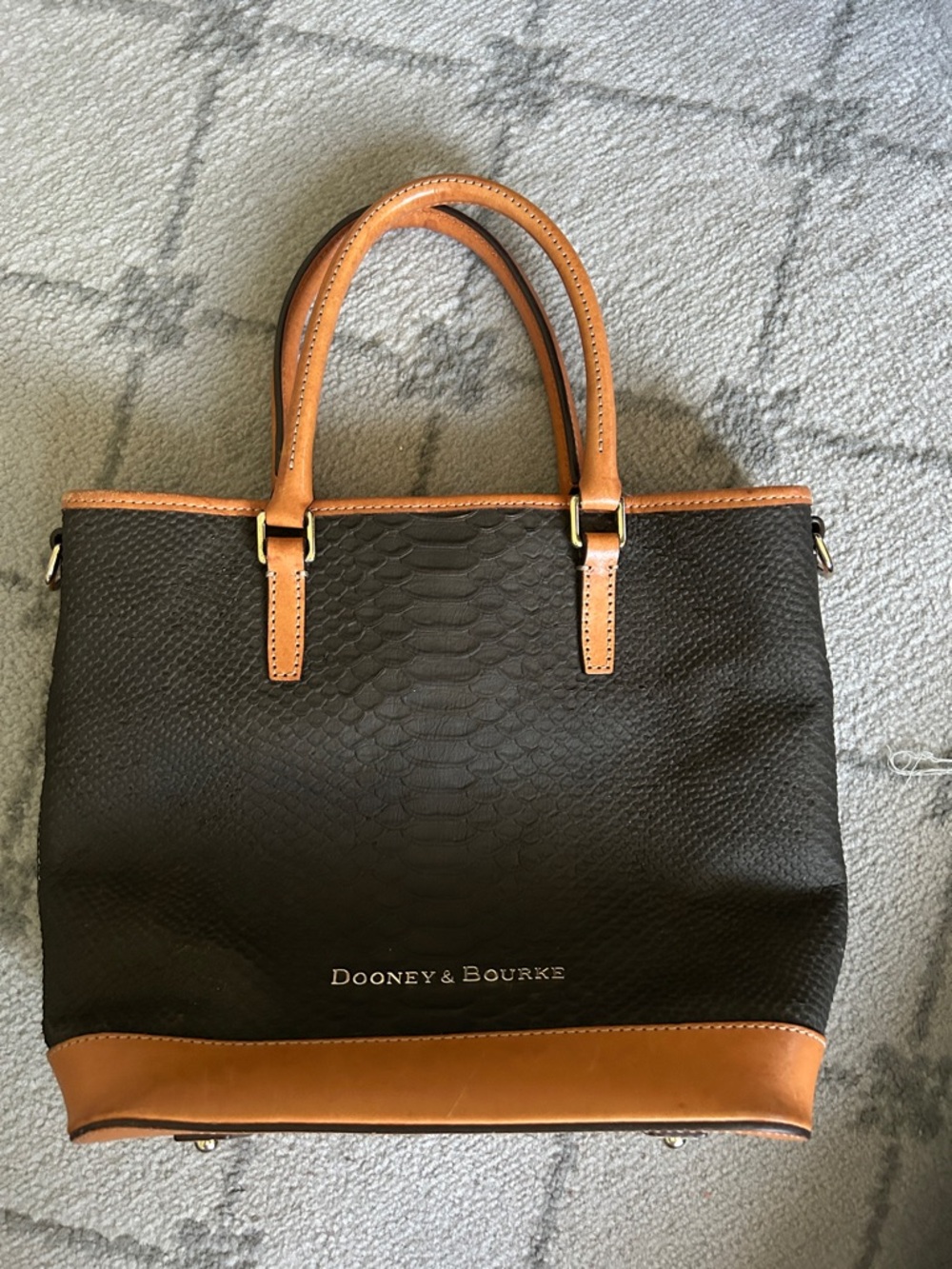 Dooney & Bourke Python Cara British Tan Satchel